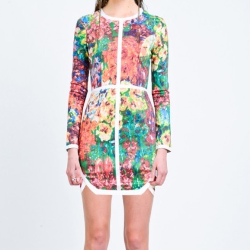 RARE-Casper and Pearl-Colorful Abstract Long Sleeve Dress - Picture 3 of 11